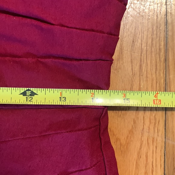 FASHION TO FIGURE STRETCH CHERRY RED BURGUNDY RUCHED FRONT WIGGLE DRESS - Picture 11 of 13